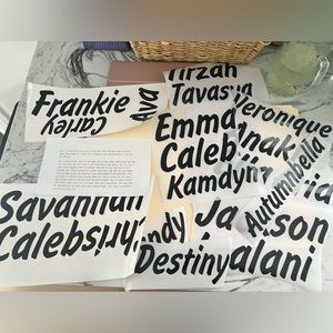 Custom vinyl lettering